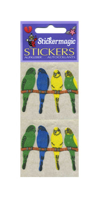 Pack of Furrie Stickers - Budgies On Perch