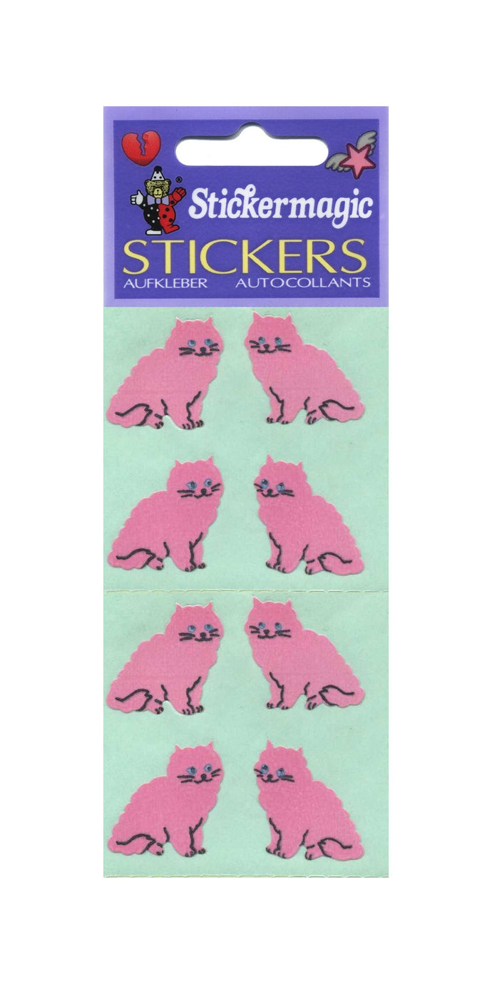 Pack of Paper Stickers - Pink Cats