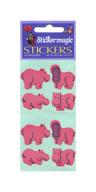 Pack of Paper Stickers - Hippos