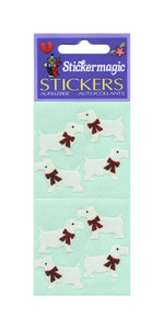 Pack of Paper Stickers - White Scottie Dogs
