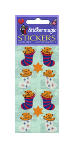 Pack of Paper Stickers - Bear In Stocking